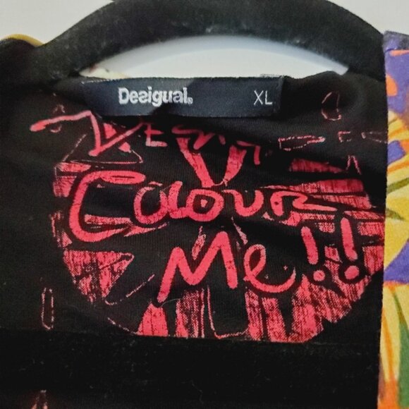 Desigual Colour Me stretch Faux Wrap Jersey Ranbow Abstract Dress XL - Picture 5 of 8